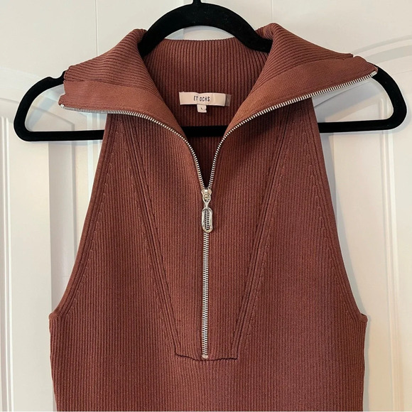 Et Ochs Women's Emily Rib Zip Polo Tank Top Shirt Size Large - Picture 7 of 13